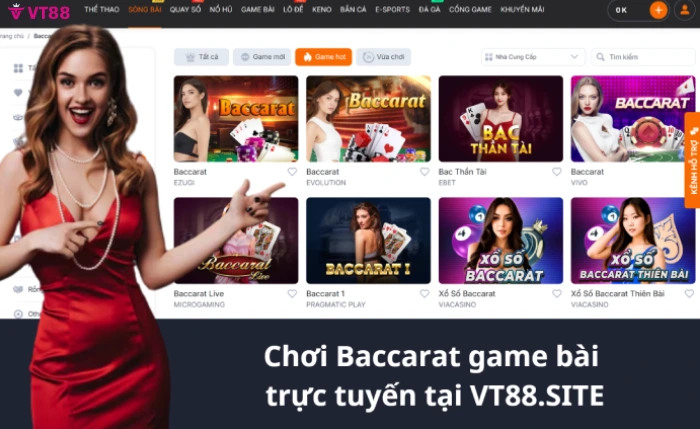 Casino VT88 - Cơ hội thắng lớn với khuyến mãi hấp dẫn mỗi ngày 3 game bài Baccarat VT88
