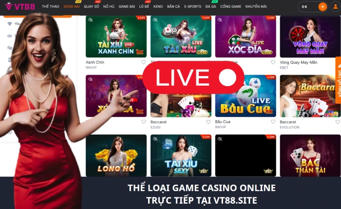 Casino VT88 - Cơ hội thắng lớn với khuyến mãi hấp dẫn mỗi ngày 2 Live Casino VT88